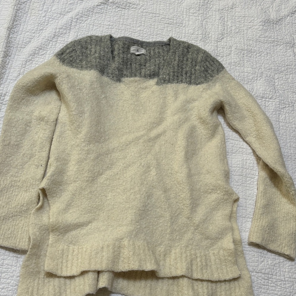 Lou & Grey Cream And Gray Women's Sweater - image 1
